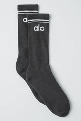 Alo Yoga Unisex Throwback Sock - Anthracite/White