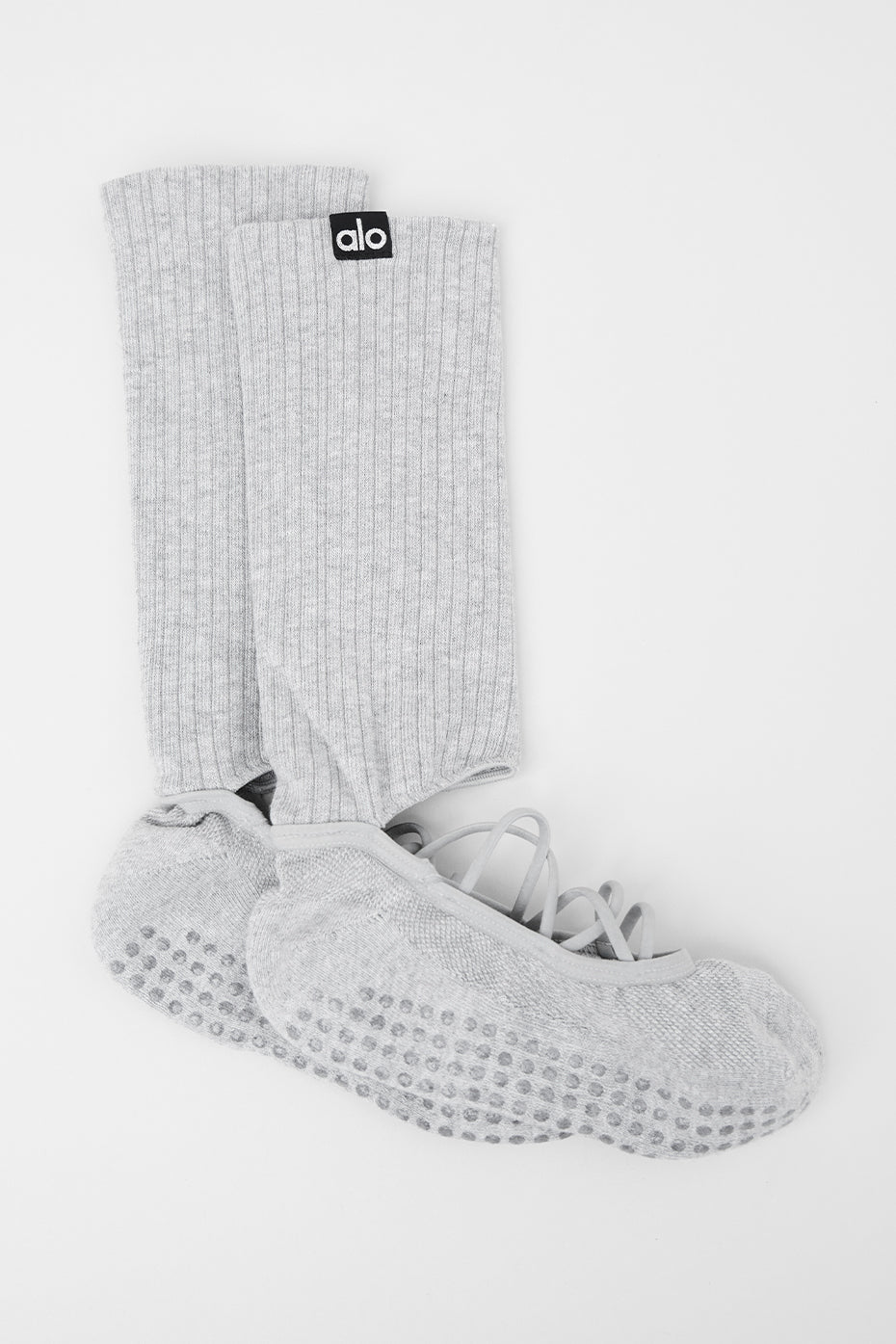 Alo Yoga Women's Strappy Siren Grip Sock - Athletic Heather Grey