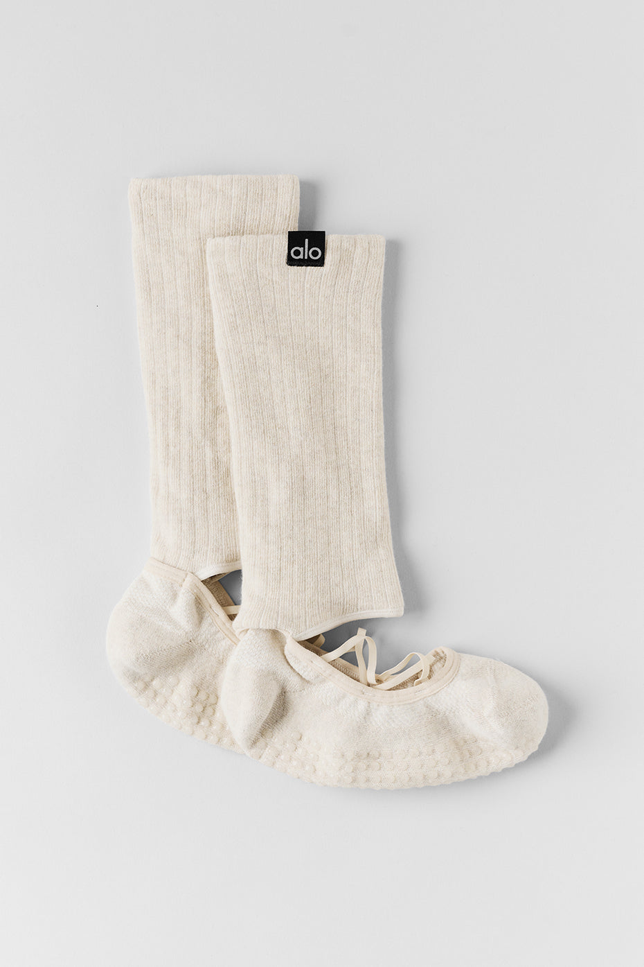 Alo Yoga Women's Strappy Siren Grip Sock - Oatmeal Heather