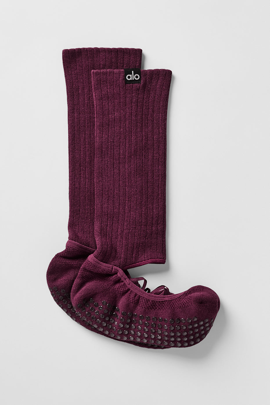 Alo Yoga Women's Strappy Siren Grip Sock - Burgundy