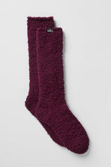 Alo Yoga Women's Plush Lush Sock - Burgundy
