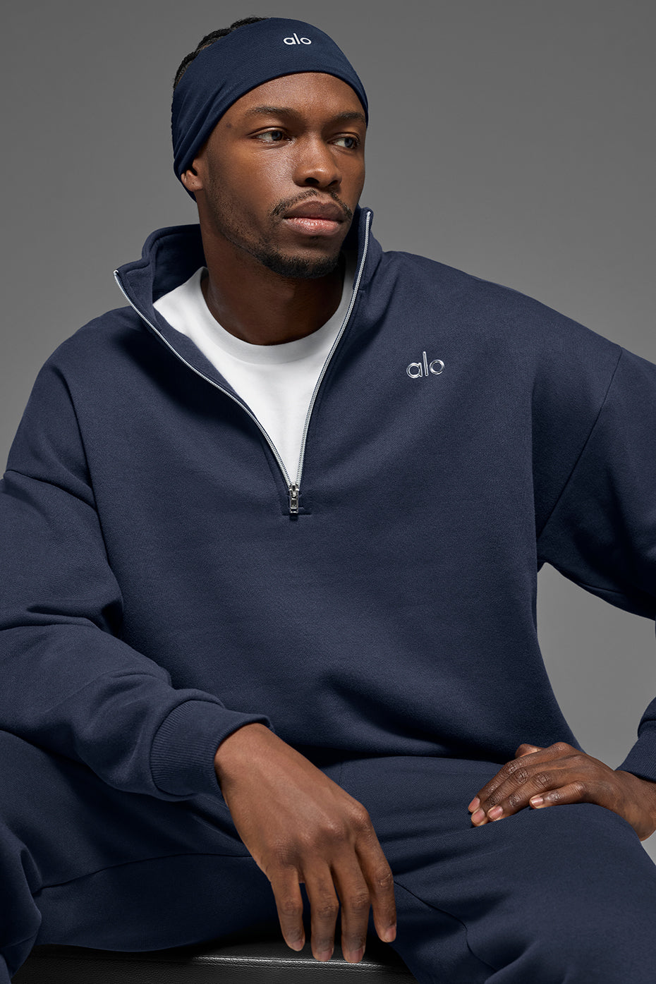 Alo Yoga Performance Conquer Headband - Navy