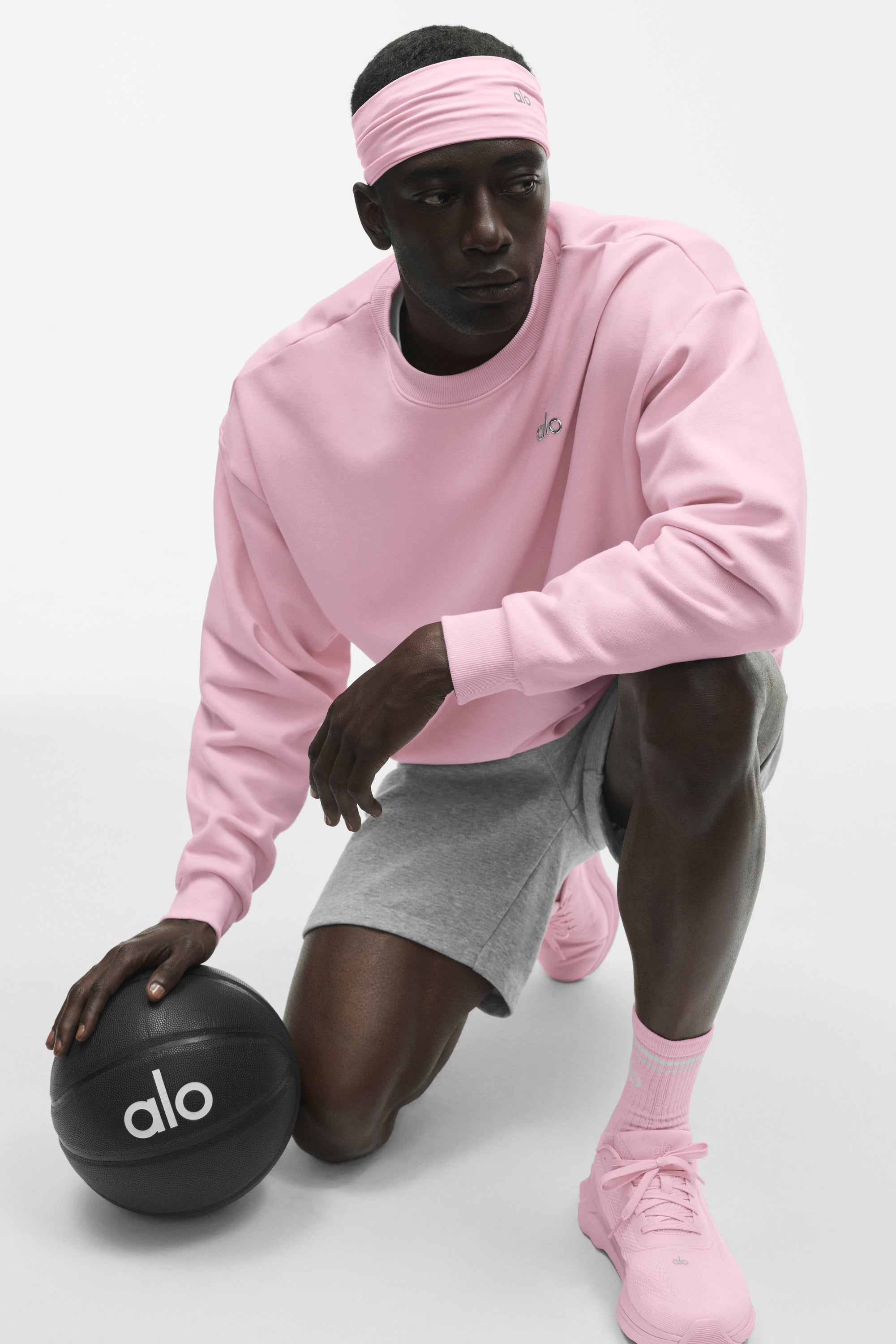 Alo Yoga Performance Conquer Headband - Pink Marshmallow