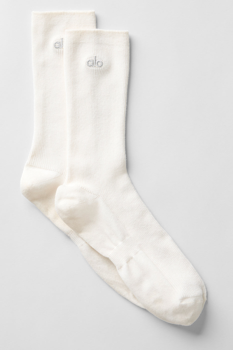 Alo Yoga Unisex Half-Crew Understated Sock - Ivory