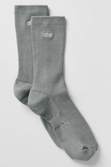 Alo Yoga Unisex Half-Crew Understated Sock - Lunar Grey
