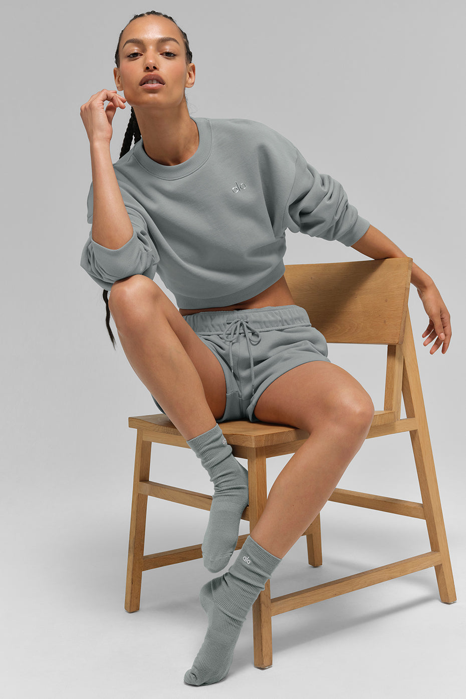 Alo Yoga Unisex Half-Crew Understated Sock - Lunar Grey