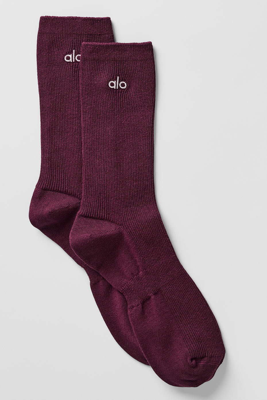 Alo Yoga Unisex Half-Crew Understated Sock - Burgundy