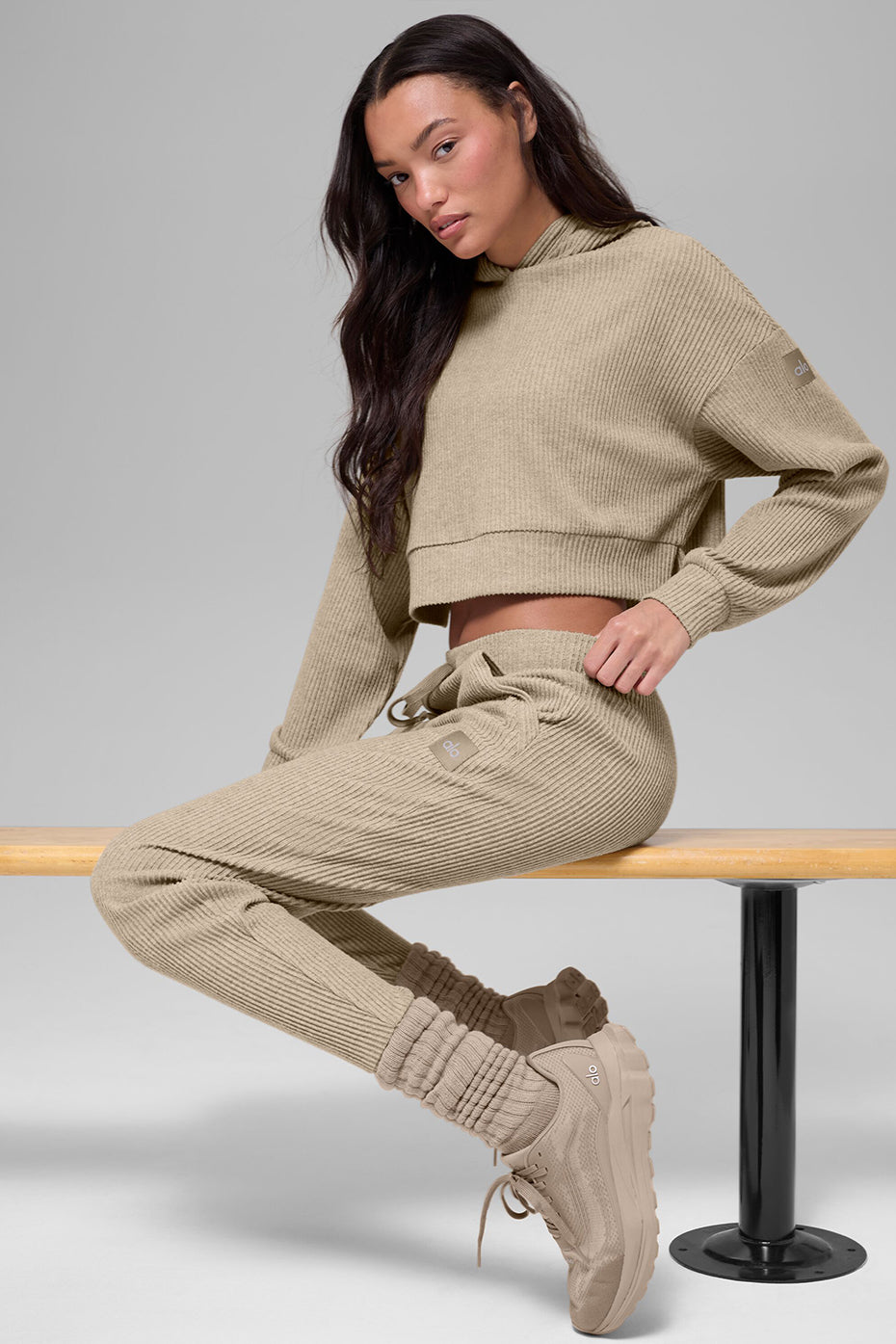 Alo Yoga Unisex Scrunch Sock - Gravel