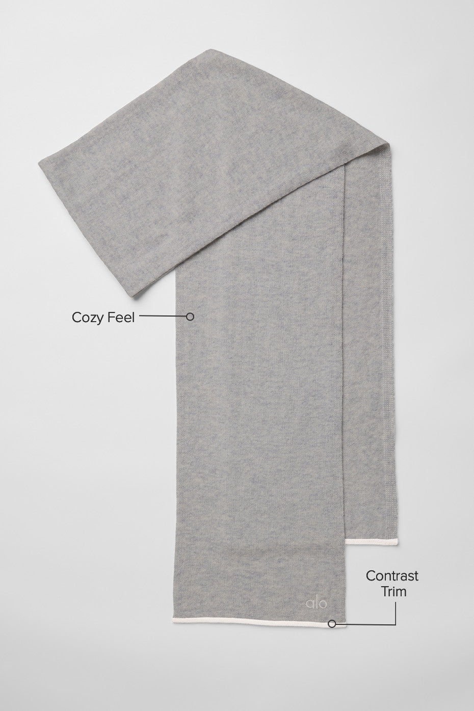 Alo Yoga Cashmere Light Frosted Scarf - Light Heather Grey/Ivory