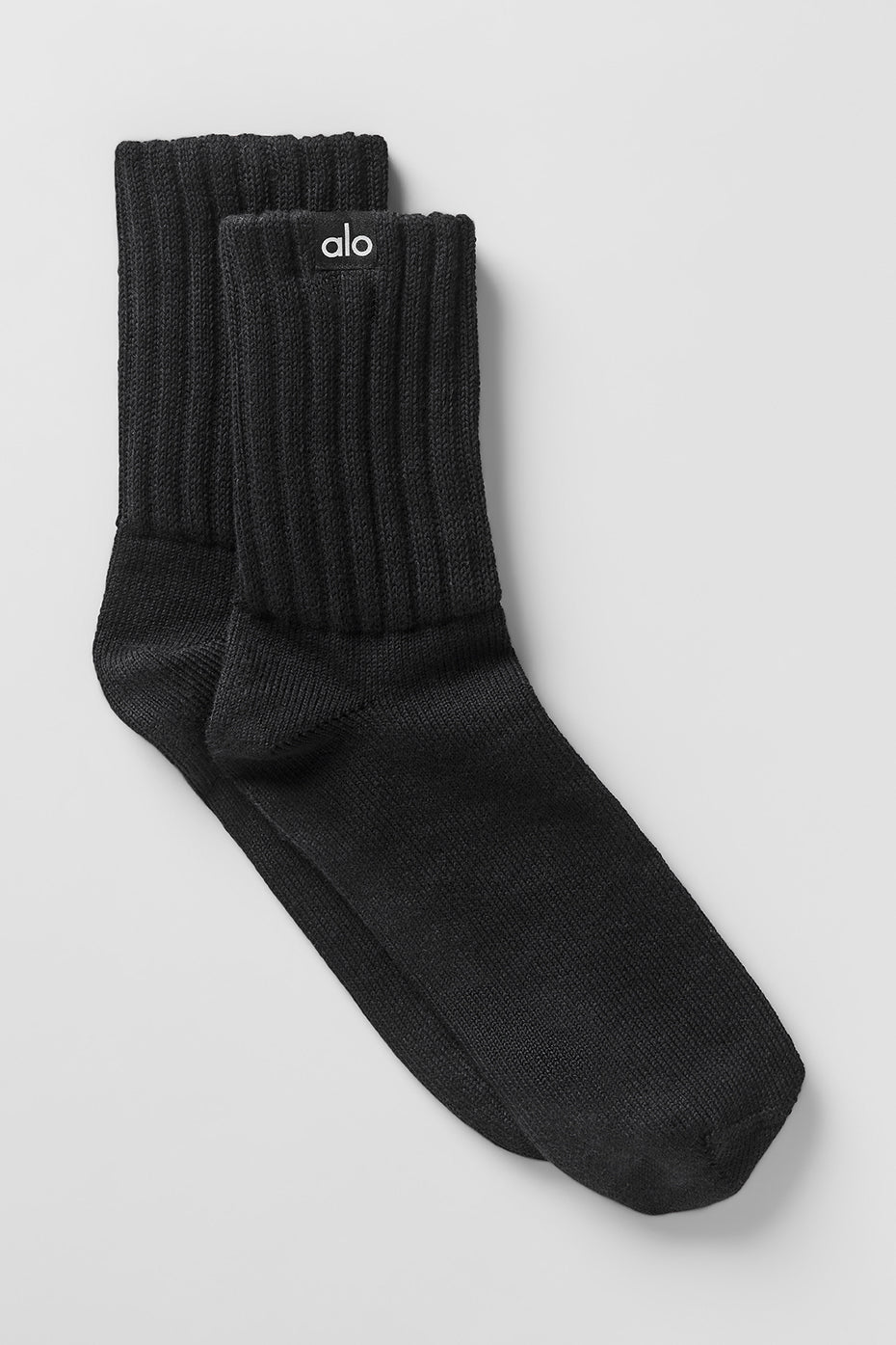 Alo Yoga Unisex Half-Crew Scrunch Sock - Black