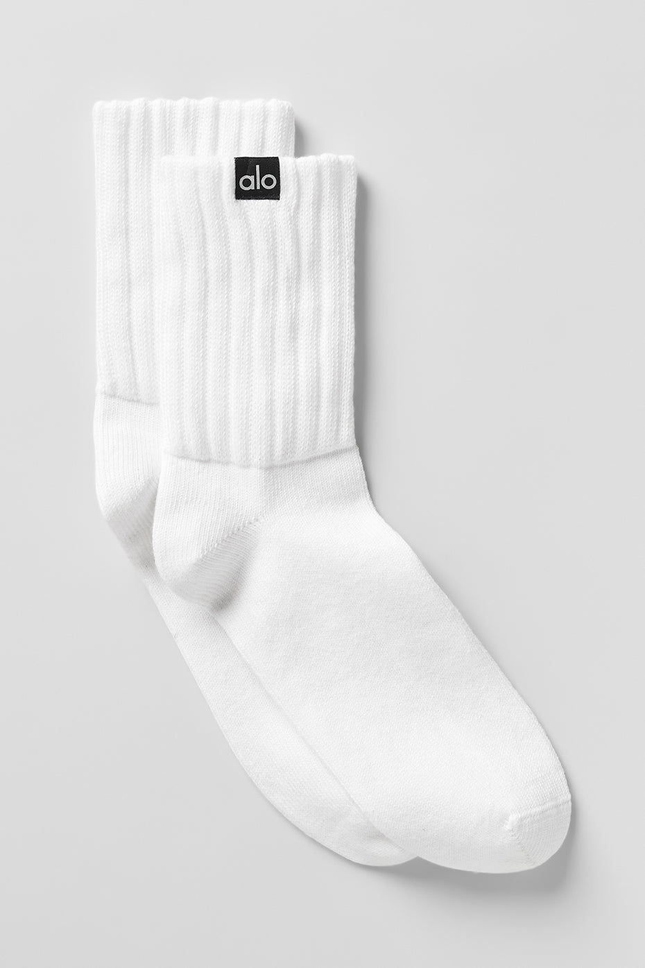 Alo Yoga Unisex Half-Crew Scrunch Sock - White