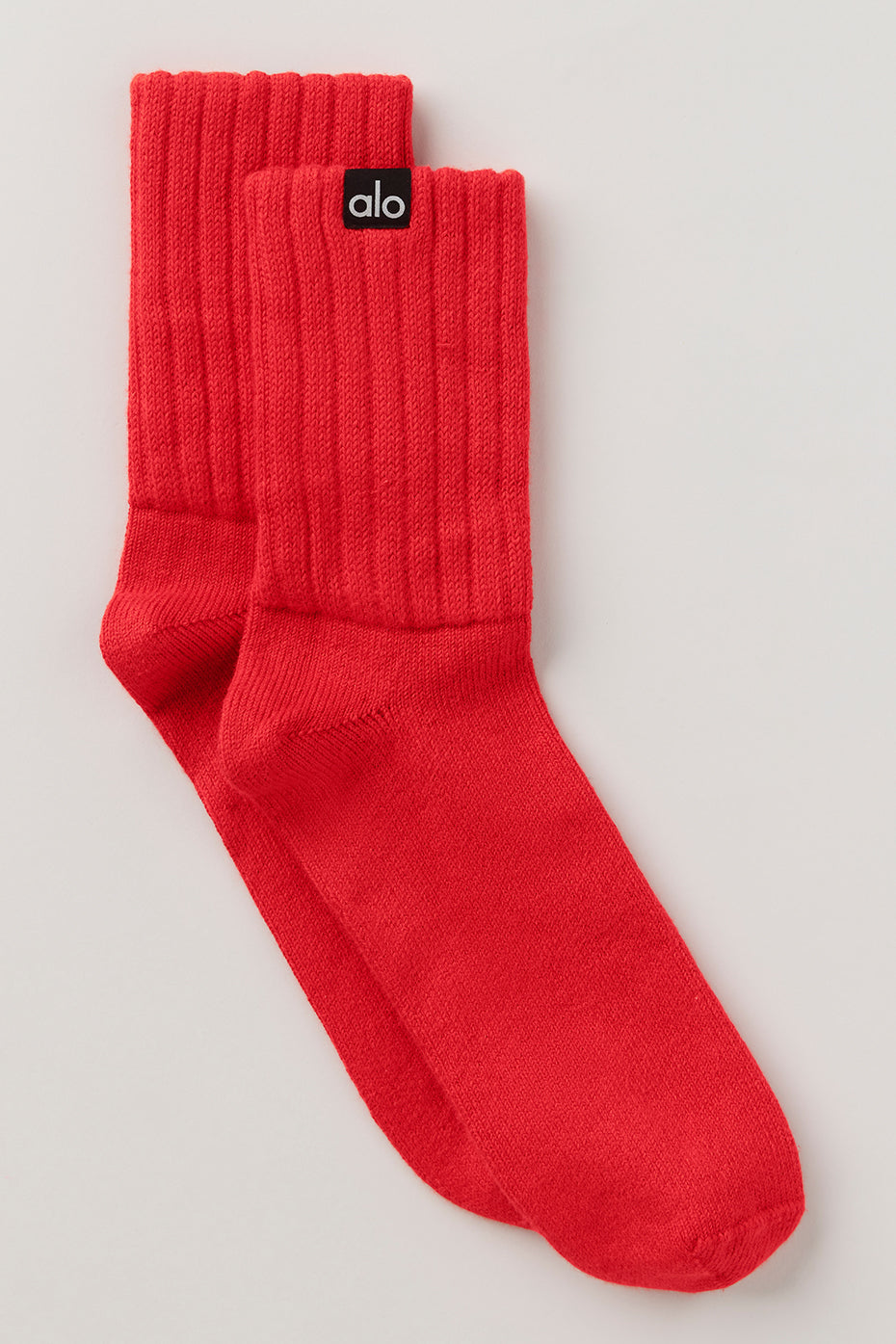 Alo Yoga Unisex Half-Crew Scrunch Sock - Bright Red