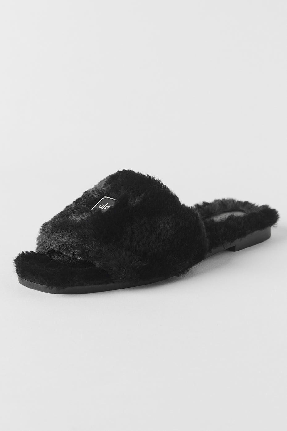 Alo Yoga ALO Classico Faux Fur Sandal - Black