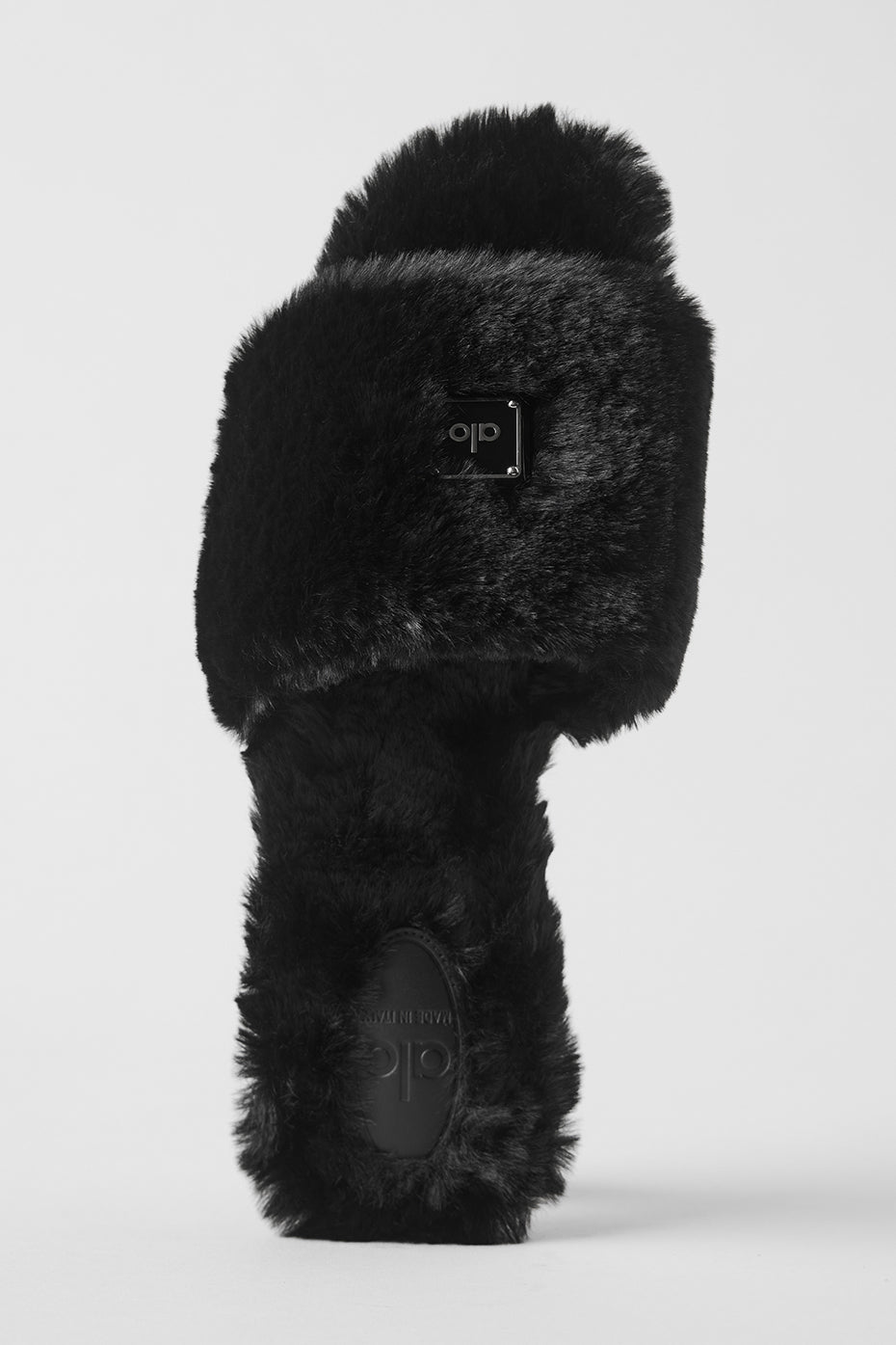 Alo Yoga ALO Classico Faux Fur Sandal - Black