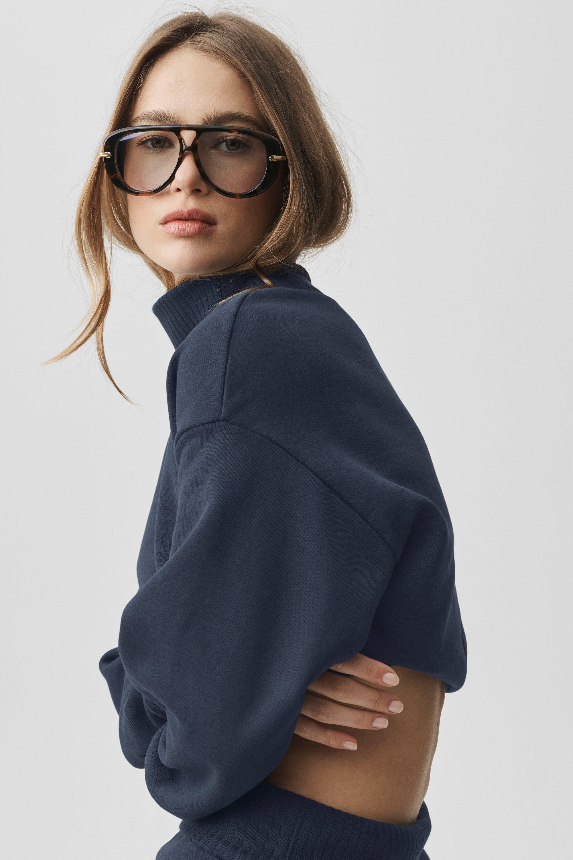 Alo Yoga ALO Aviator Sunglasses - Tortoise/Blue