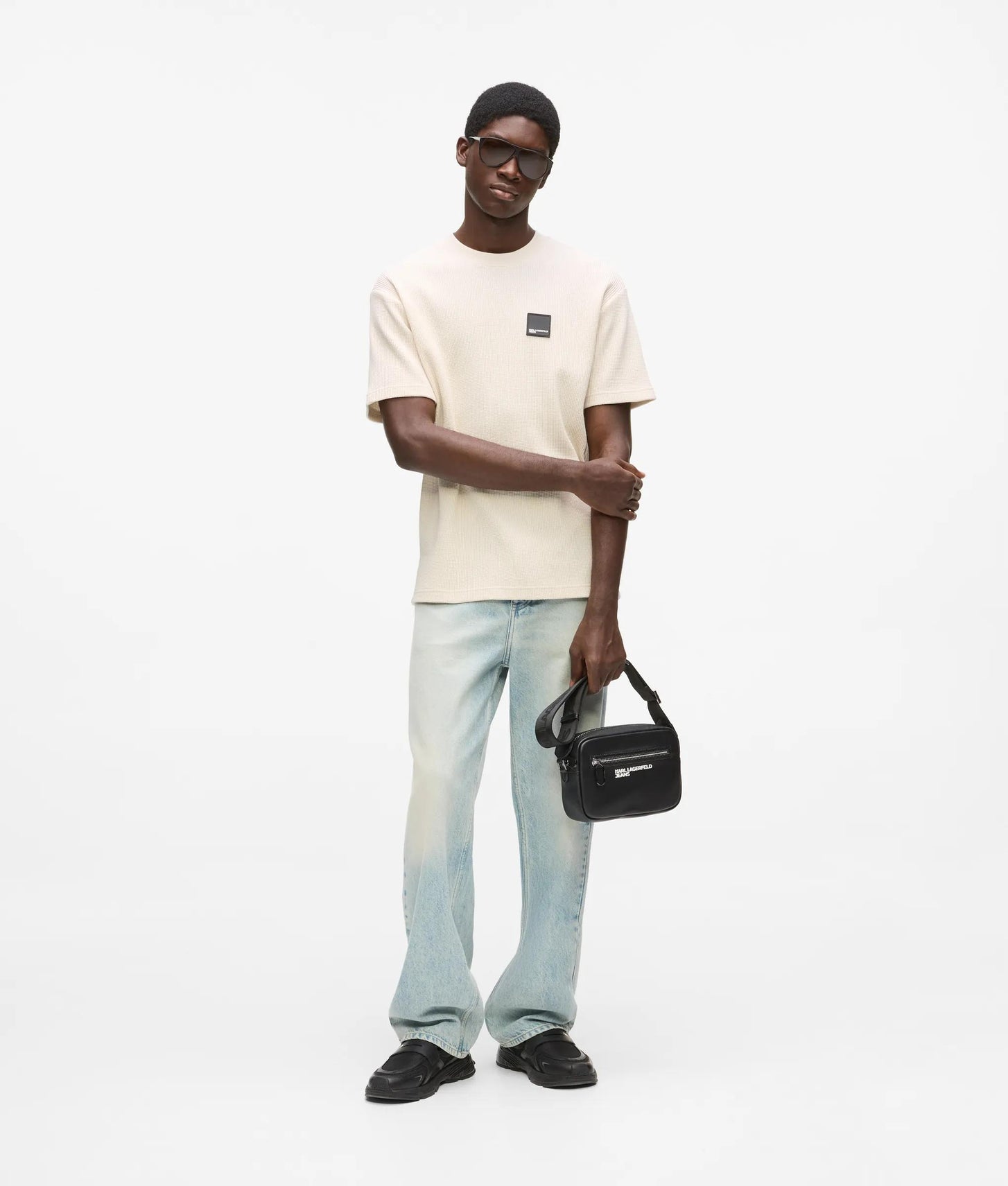 Karl Lagerfeld Waffle T-Shirt Whitecap Grey