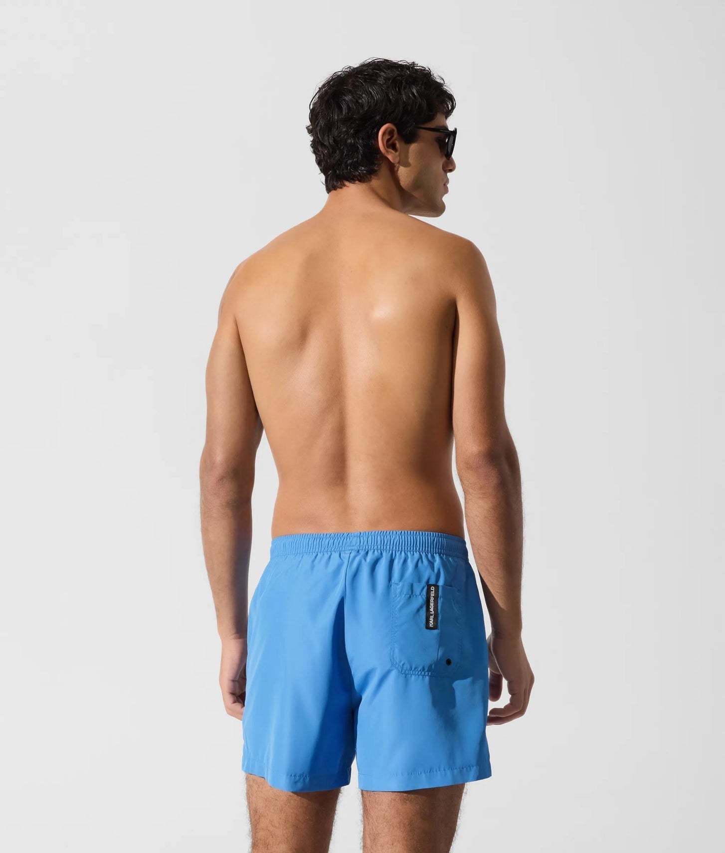 Karl Lagerfeld Logo Short Boardshorts Silver Lake Blue