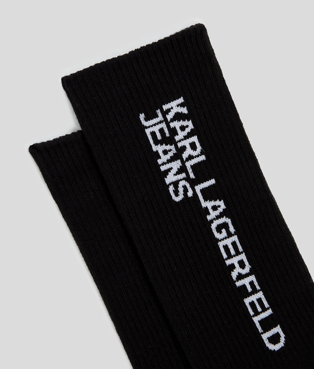 Karl Lagerfeld Ribbed Long-Sleeved Dress Washed Black