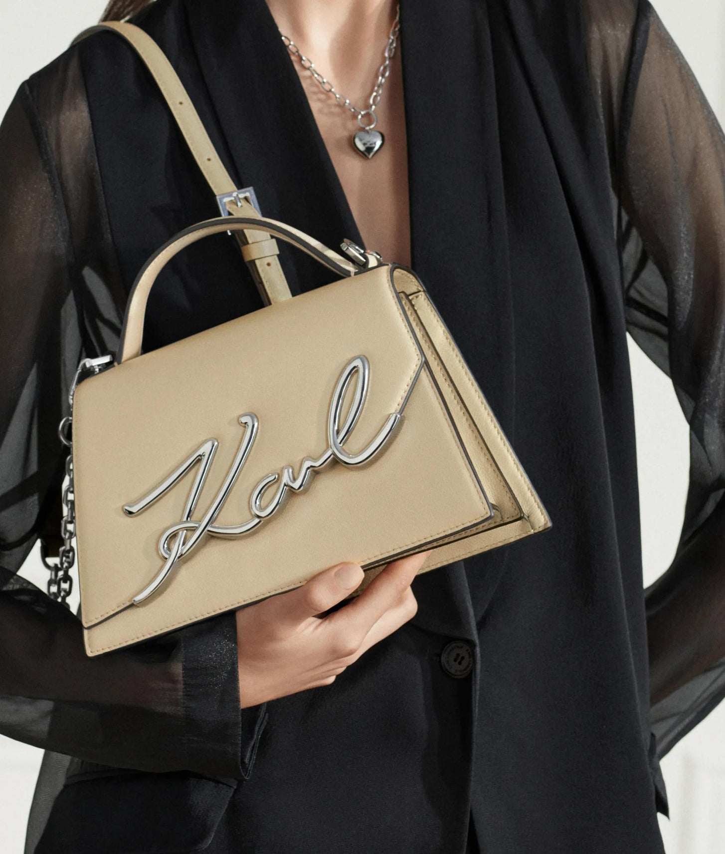 KarlLagerfeld Ksignature Medium Crossbody Bag Safari