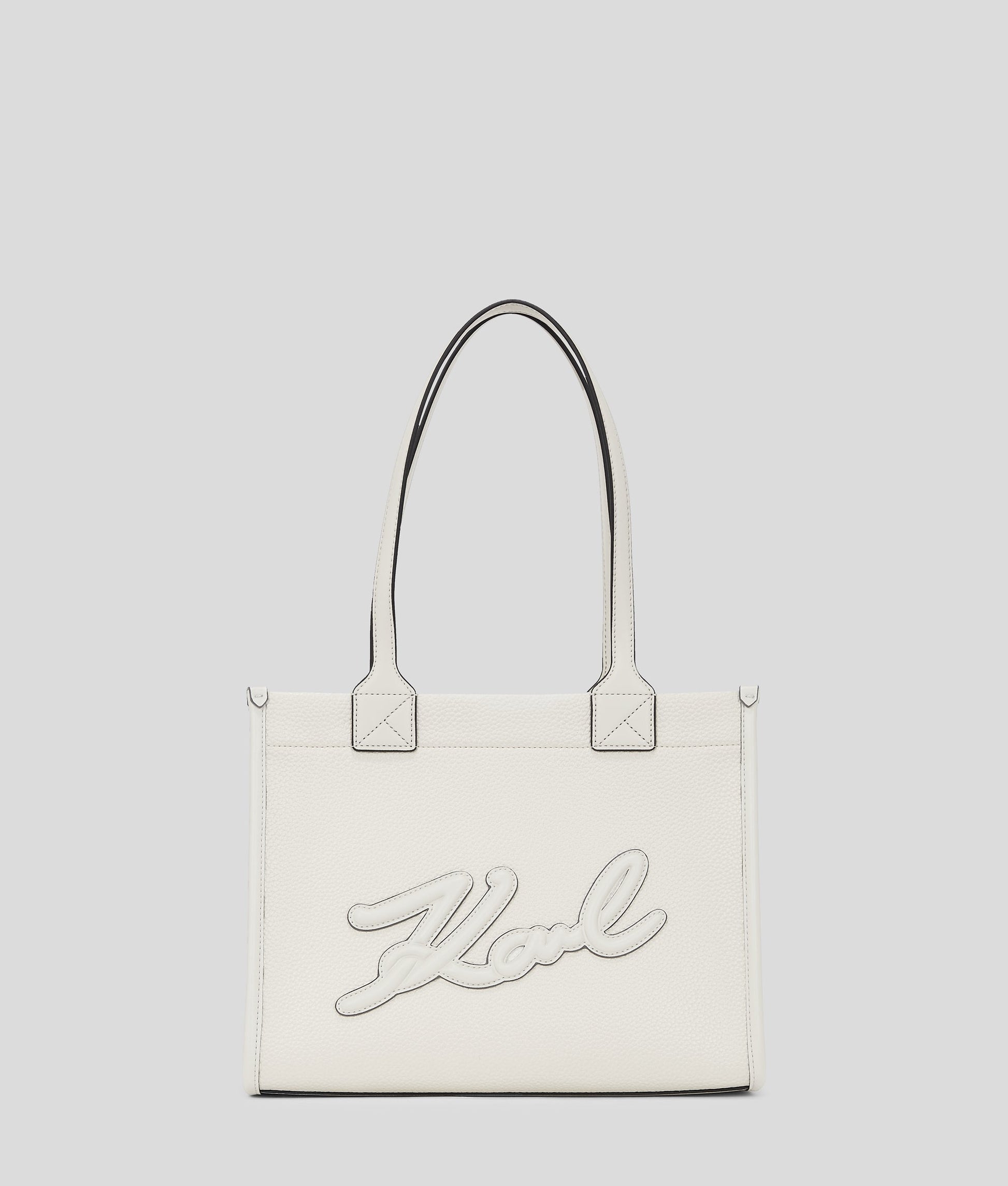 KarlLagerfeld Kskuare Grainy Medium Tote Bag Off White