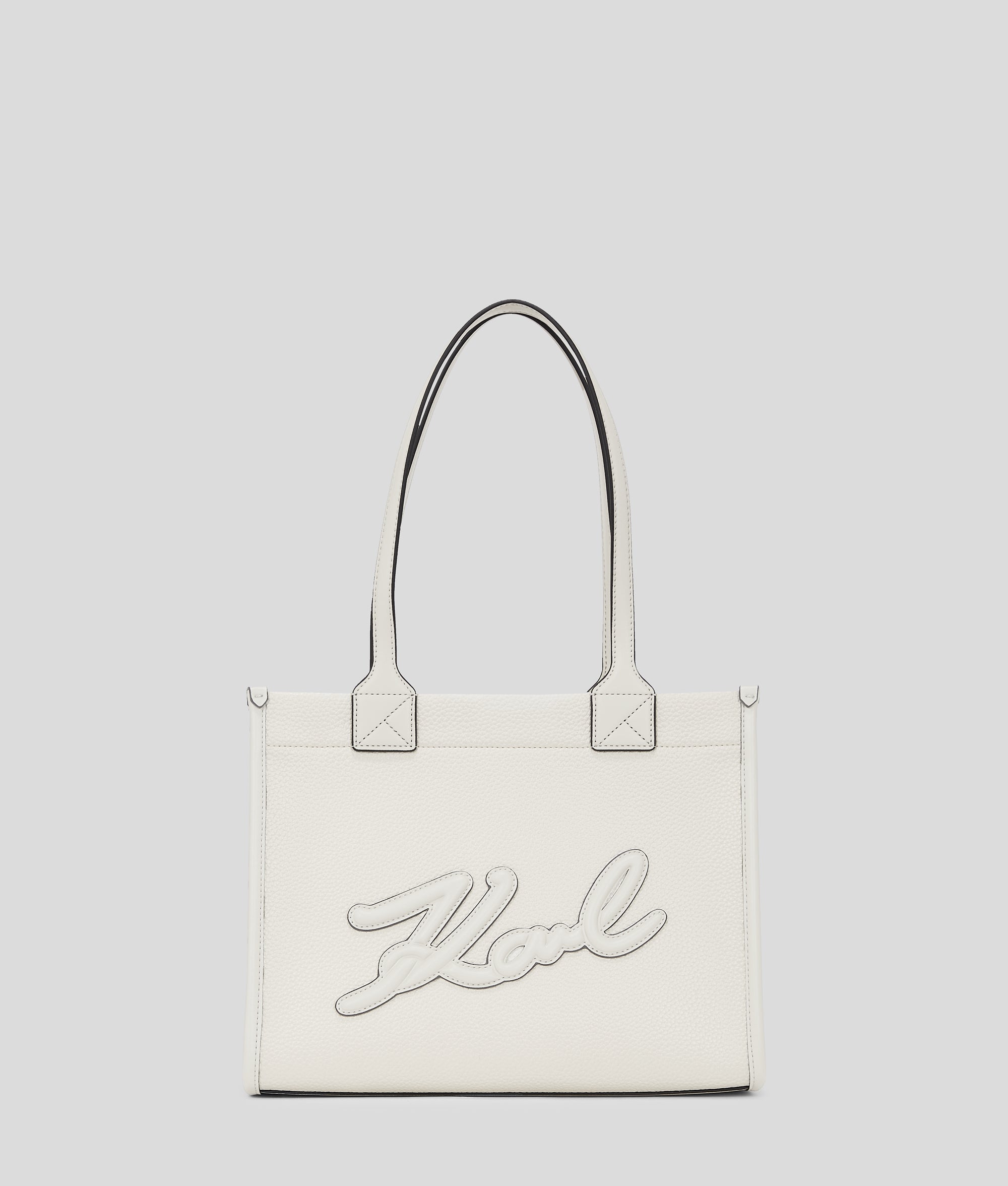 KarlLagerfeld Kskuare Grainy Medium Tote Bag Off White