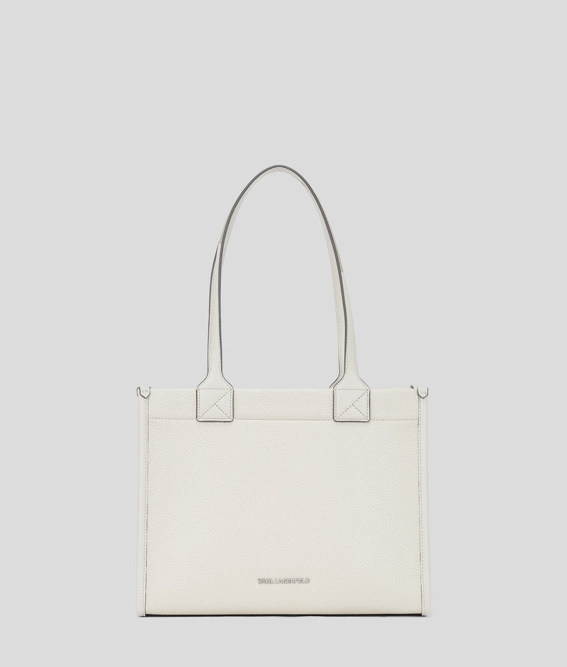 KarlLagerfeld Kskuare Grainy Medium Tote Bag Off White