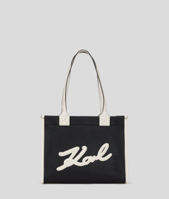 KarlLagerfeld Kskuare Grainy Medium Tote Bag Black/White