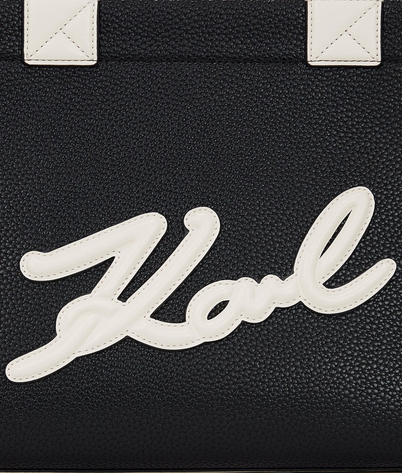 KarlLagerfeld Kskuare Grainy Medium Tote Bag Black/White