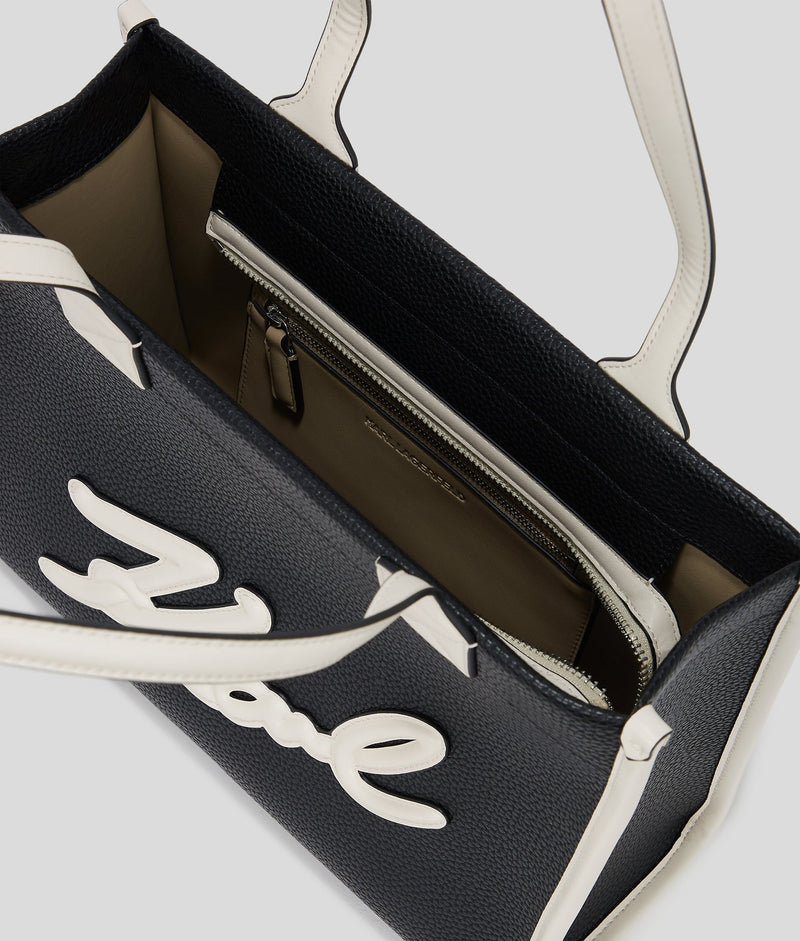 KarlLagerfeld Kskuare Grainy Medium Tote Bag Black/White