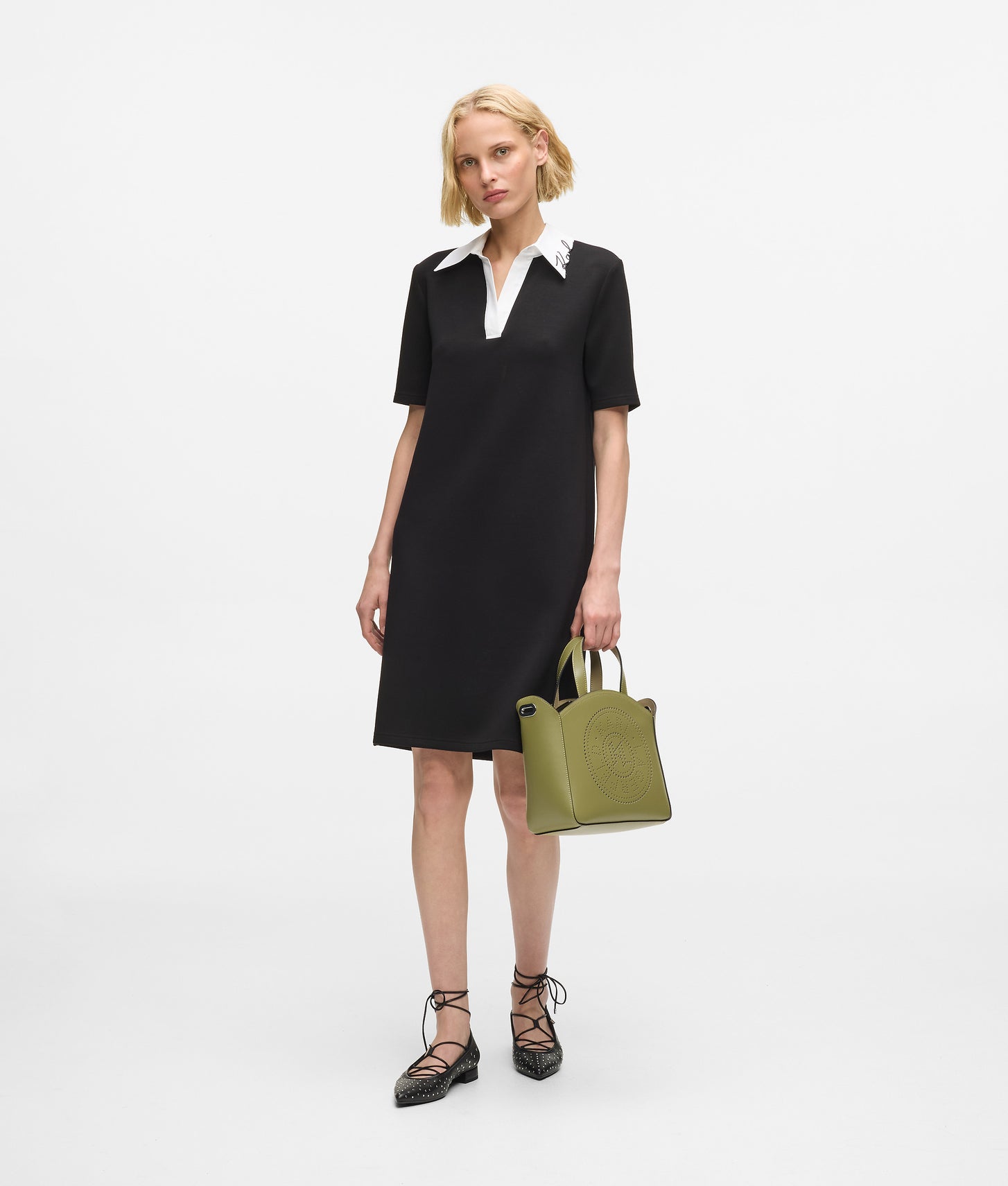 KarlLagerfeld Kcircle Perforated Small Tote Bag Cedar