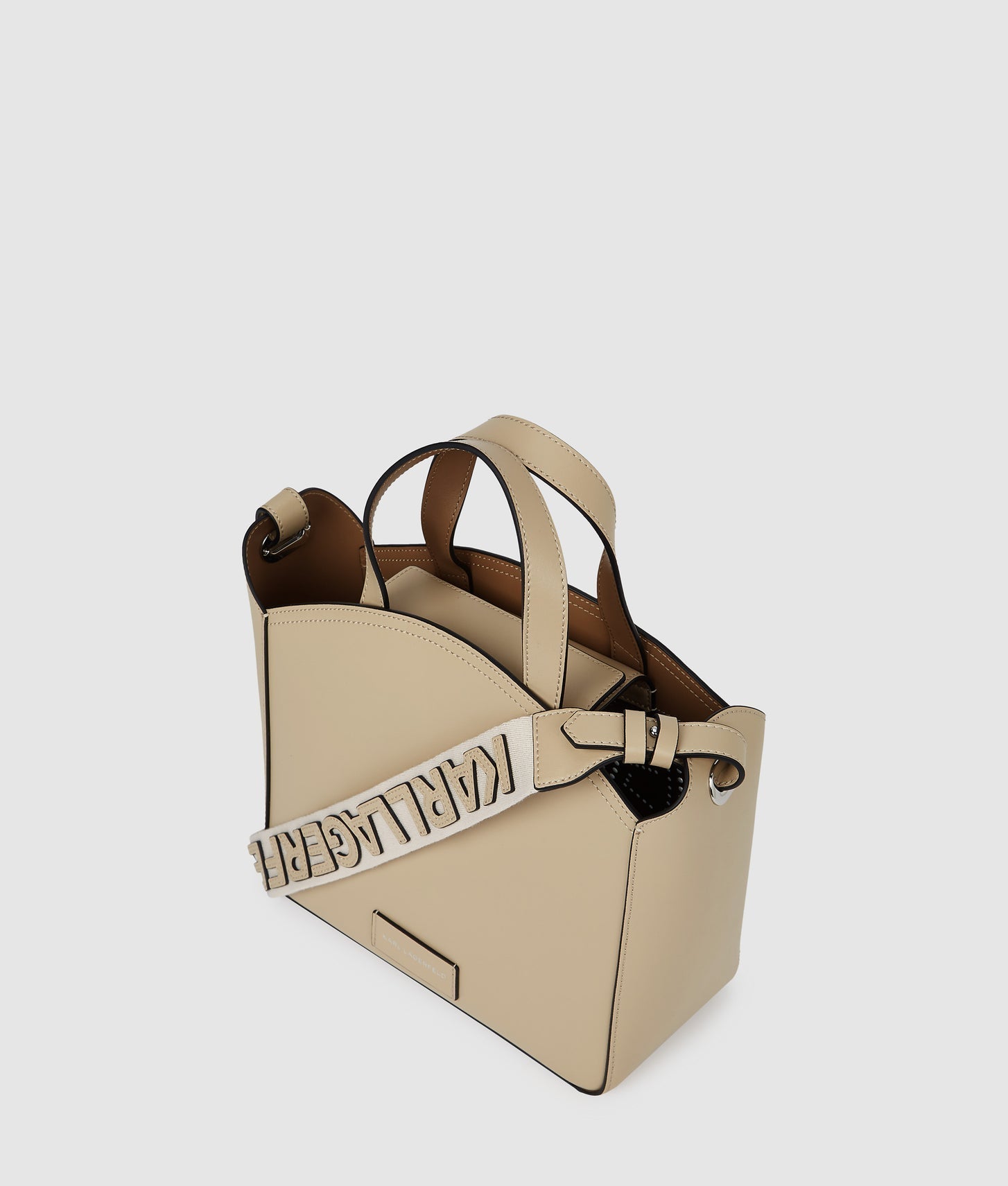 KarlLagerfeld Kcircle Perforated Small Tote Bag Safari
