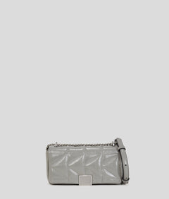 KarlLagerfeld Kkuilt Shiny Small Crossbody Bag Cloud Grey