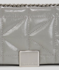 KarlLagerfeld Kkuilt Shiny Small Crossbody Bag Cloud Grey