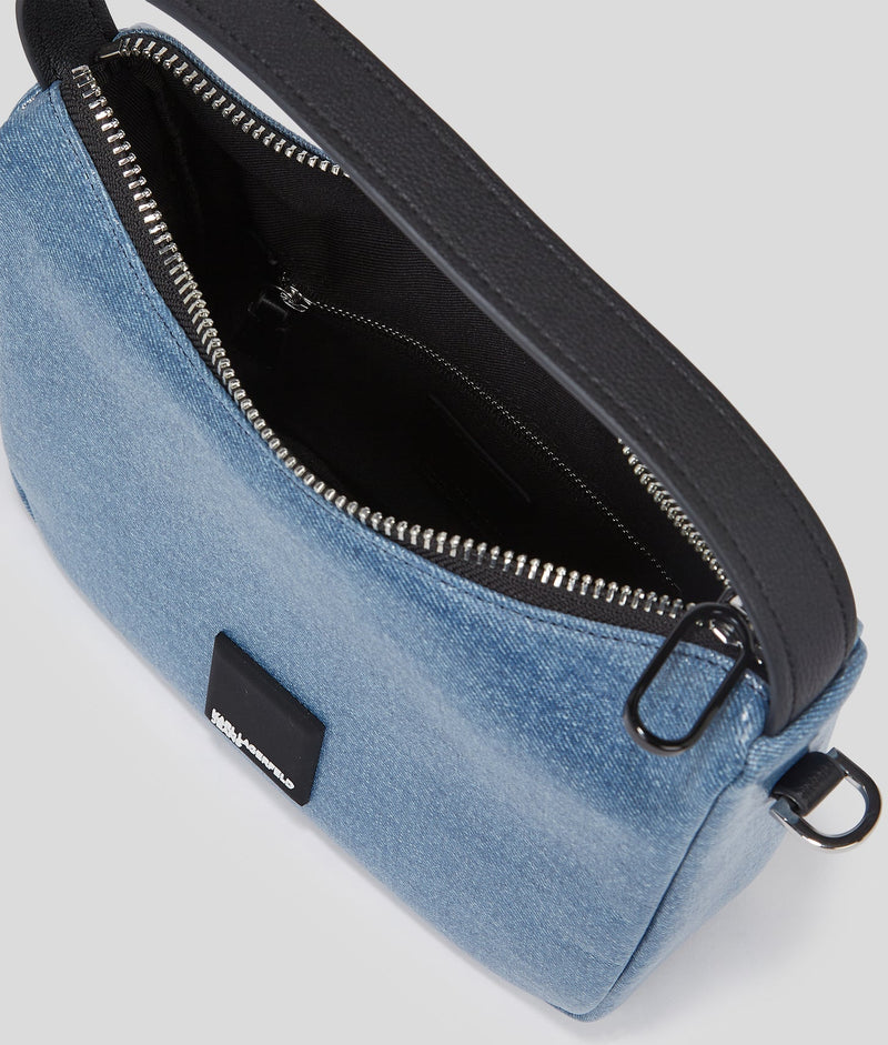 KarlLagerfeld Klj Box Logo Coated Mini Hobo Bag Coated Blue