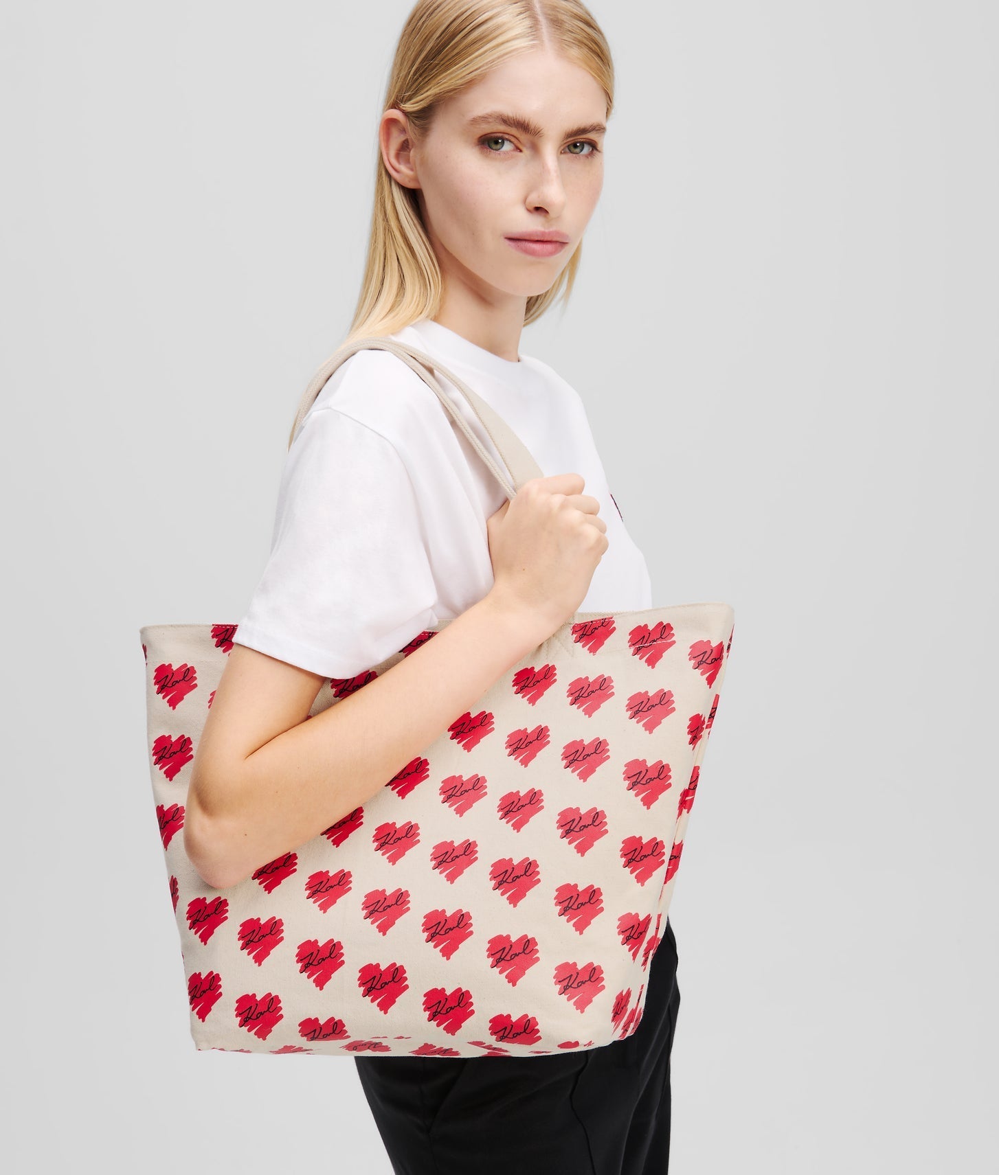 KarlLagerfeld Kheart Reversible Shopper Natural