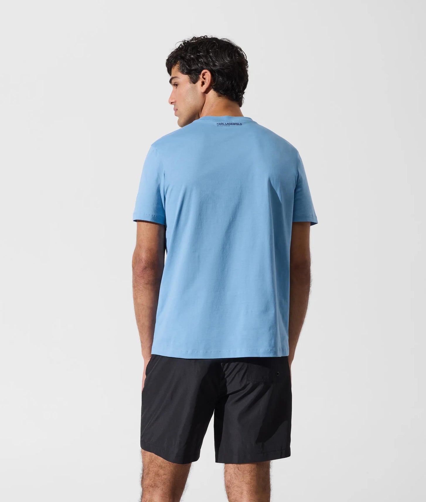 Karl Lagerfeld Logo Beach T-Shirt Silver Lake Blue