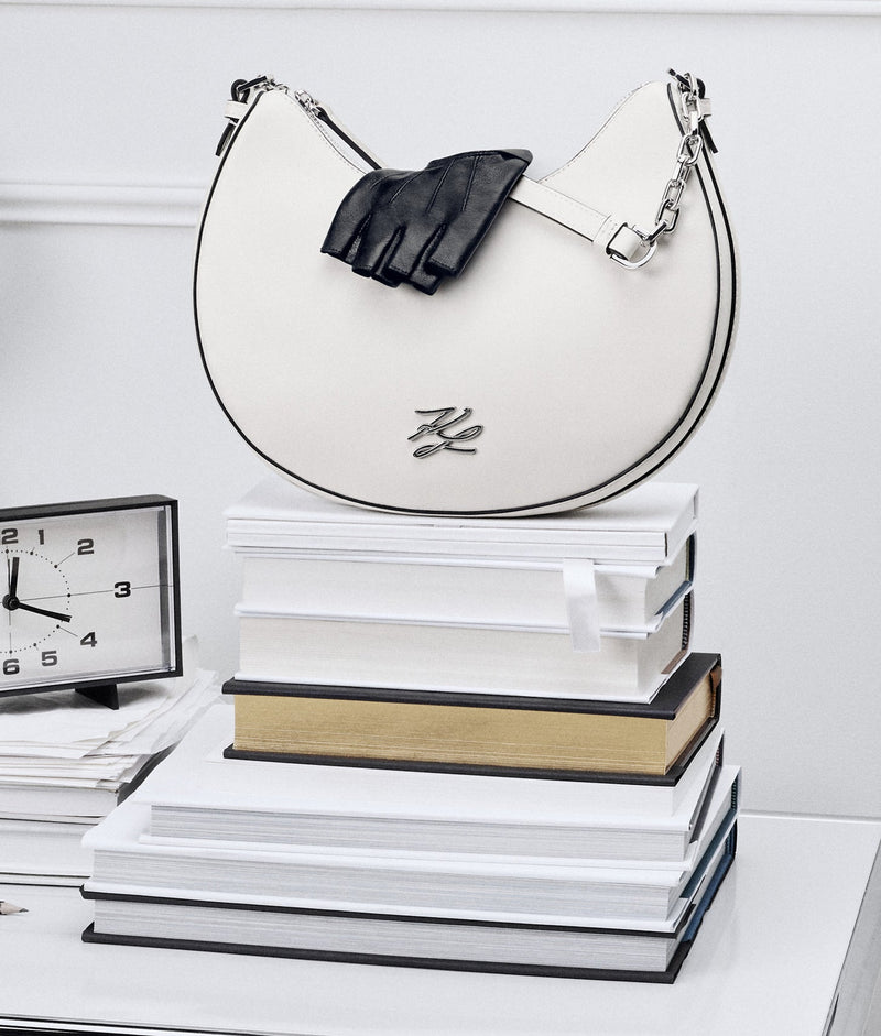 KarlLagerfeld Kautograph Moon Shoulder Bag Cement