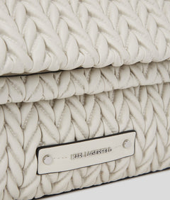 KarlLagerfeld Kweave Large Shoulder Bag Cement