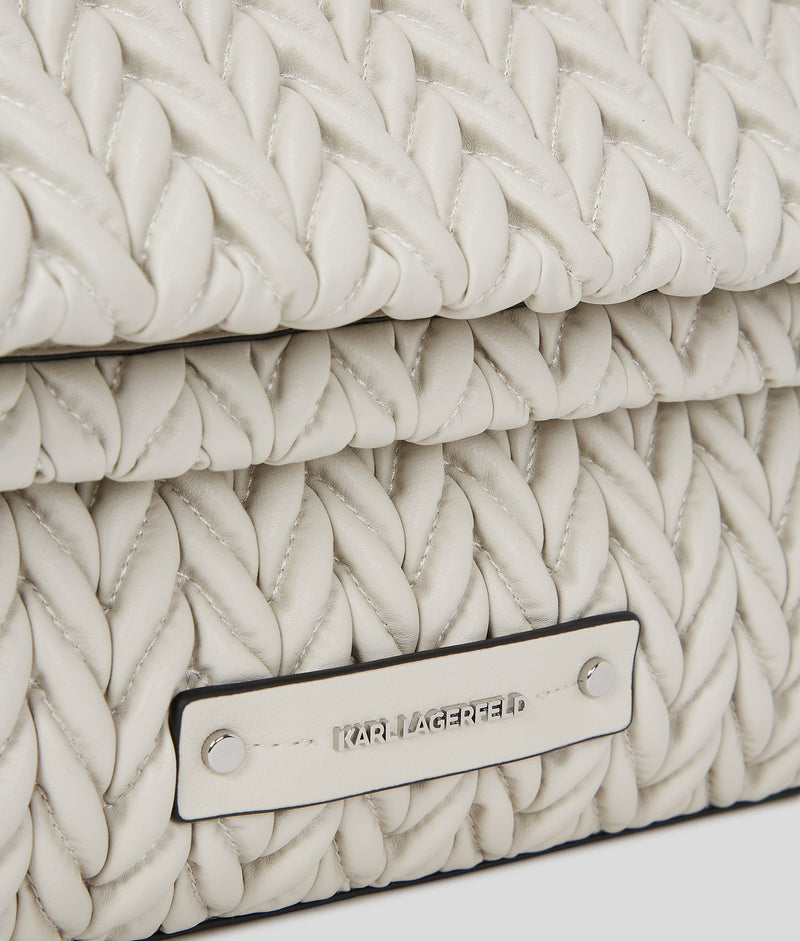 KarlLagerfeld Kweave Large Shoulder Bag Cement
