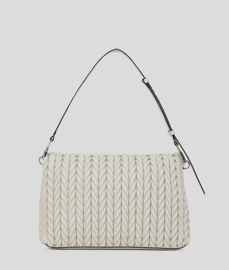 KarlLagerfeld Kweave Large Shoulder Bag Cement