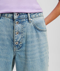 KarlLagerfeld Metal Logo Denim Camera Bag Bright Blue Marble