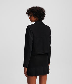 KarlLagerfeld Utility Coated Denim Shoulder Bag Coated Black Denim