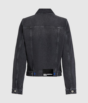 Karl Lagerfeld Denim Lace-Up Mini Skirt Washed Black