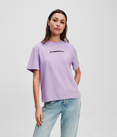 KarlLagerfeld Metal Logo Denim Camera Bag Bright Blue Marble