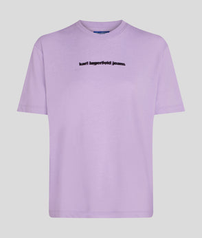 KarlLagerfeld Metal Logo Denim Camera Bag Bright Blue Marble