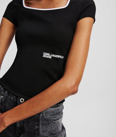 KarlLagerfeld Utility Coated Denim Camera Bag Coated Black Denim