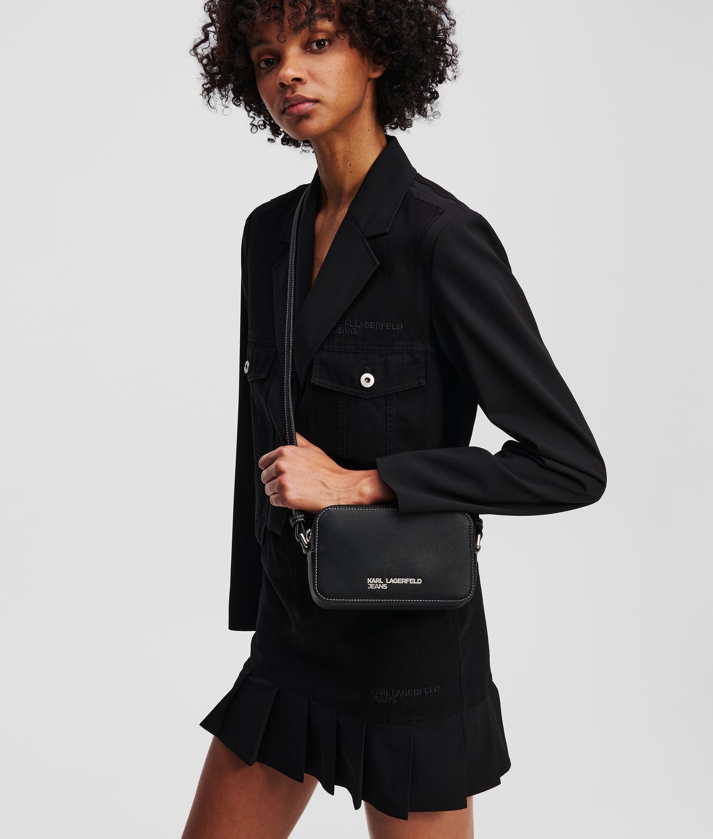 KarlLagerfeld Metal Logo Camera Bag Black