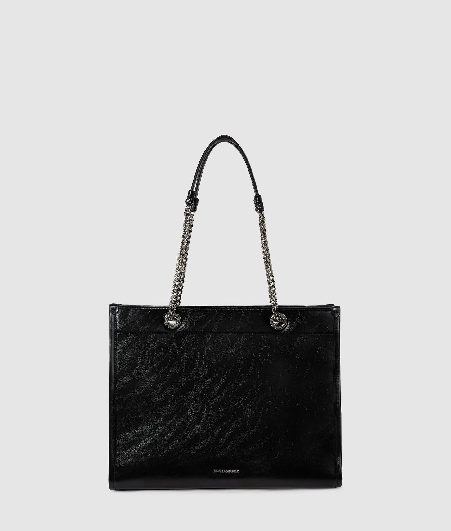KarlLagerfeld Kskuare Medium Studded Tote Bag Black-Nickel