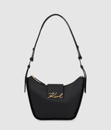 KarlLagerfeld Ksignature Medium Zip Shoulder Bag Black/Gold