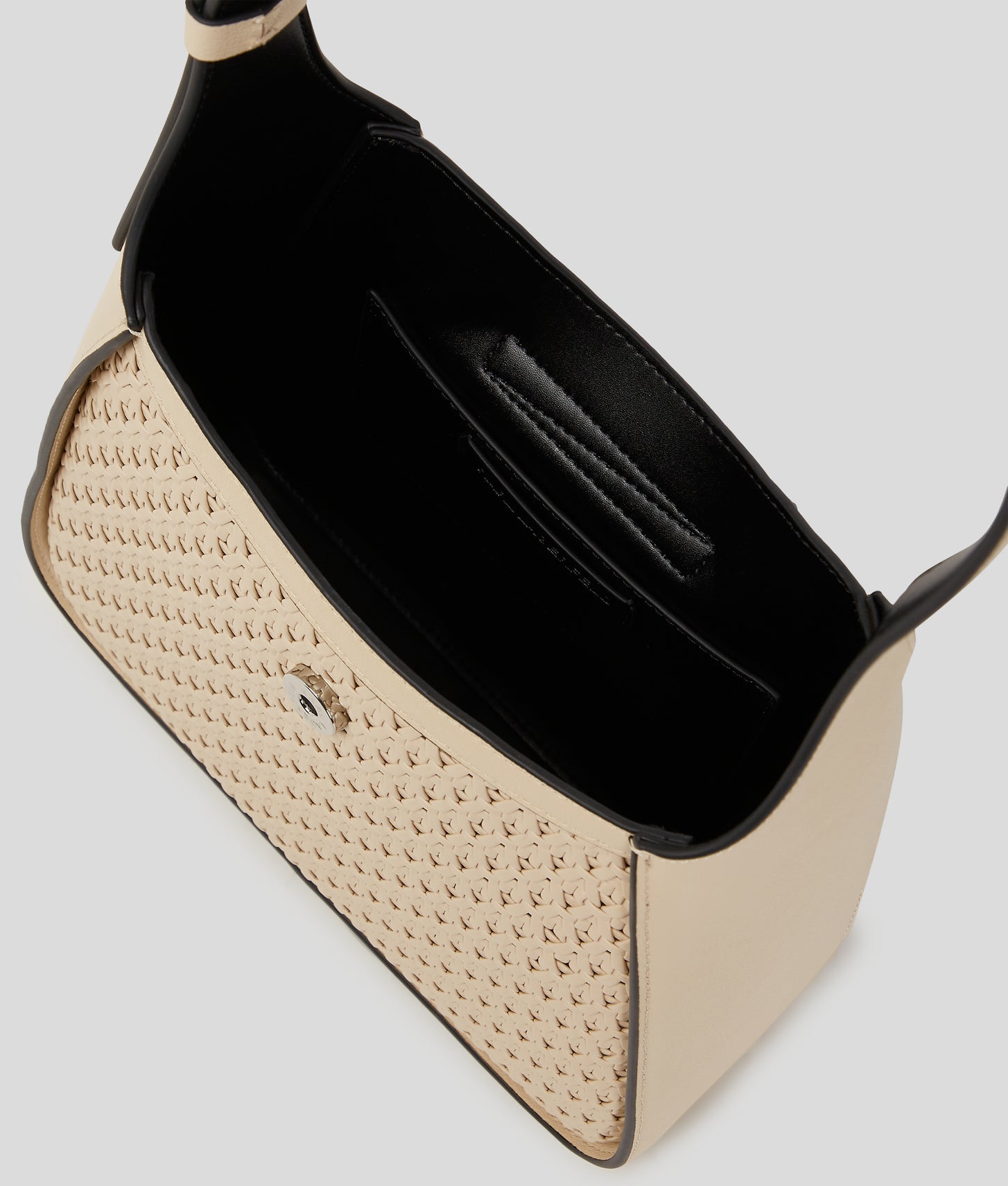 KarlLagerfeld Ksignature Woven Hobo Bag Trench Beige